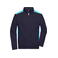 Sudadera de trabajo con cremallera hombre JN870. Color navy/turquoise.