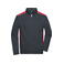 Sudadera de trabajo con cremallera hombre JN870. Color carbon/red.