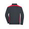 Sudadera de trabajo con cremallera hombre JN870. Color carbon/red.