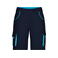 Pantalón corto de trabajo hombre JN872. Color navy/turquoise.