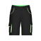 Pantalón corto de trabajo hombre JN872. Color black/lime/green.