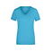 Camiseta cuello de pico elástica mujer JN928. Color turquoise.