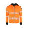 Sudadera de alta visibilidad con capucha y cremallera hombre 6110. Color naranja/negro.