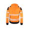 Sudadera de alta visibilidad con capucha y cremallera hombre 6110. Color naranja/negro.