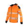 Sudadera de alta visibilidad con capucha y cremallera hombre 6110. Color naranja/negro.