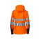 Chaqueta softshell de alta visibilidad con capucha clase 2 mujer 6423. Color naranja/negro.