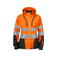 Chaqueta softshell de alta visibilidad con capucha clase 2 mujer 6423. Color naranja/negro.