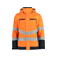 Chaqueta de alta visibilidad con capucha hombre 6441. Color naranja/negro.