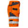 Pantalón corto de alta visibilidad hombre 6503. Color naranja/negro.