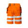 Pantalón corto de alta visibilidad hombre 6503. Color naranja/negro.