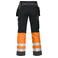 Pantalón de alta visibilidad clase 1 hombre 6522. Color naranja/negro.