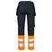 Pantalón de alta visibilidad clase 1 hombre 6530. Color naranja/negro.