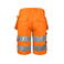Pantalón corto de alta visibilidad hombre 6535. Color naranja/negro.