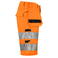 Pantalón corto de alta visibilidad hombre 6535. Color naranja/negro.