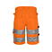 Pantalón corto de alta visibilidad hombre 6536. Color naranja/negro.