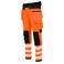 Pantalón de alta visibilidad elástico clase 2 hombre 6573. Color naranja/negro.