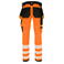 Pantalón de alta visibilidad elástico clase 2 hombre 6573. Color naranja/negro.