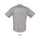 Camisa Oxford manga corta Easycare hombre Brisbane. Color gris plata.