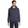 Sudadera con capucha y cremallera sostenible unisex Calipso. Color azul profundo.