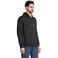 Sudadera con capucha y cremallera sostenible unisex Calipso. Color negro.