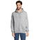 Sudadera con capucha y cremallera sostenible unisex Calipso. Color gris mezcla.