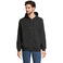 Sudadera con capucha y cremallera sostenible unisex Calipso. Color negro.