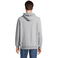 Sudadera con capucha y cremallera sostenible unisex Calipso. Color gris mezcla.