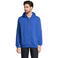Sudadera con capucha y cremallera sostenible unisex Calipso. Color azul royal.