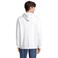 Sudadera con capucha y cremallera sostenible unisex Calipso. Color blanco.