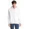 Sudadera con capucha y cremallera sostenible unisex Calipso. Color blanco.