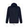 Sudadera con capucha y cremallera sostenible unisex Calipso. Color azul profundo.