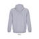 Sudadera con capucha y cremallera sostenible unisex Calipso. Color gris mezcla.