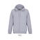 Sudadera con capucha y cremallera sostenible unisex Calipso. Color gris mezcla.