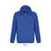 Sudadera con capucha y cremallera sostenible unisex Calipso. Color azul royal.