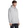 Sudadera con capucha y cremallera reciclada unisex Carter. Color gris mezcla.