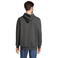 Sudadera con capucha y cremallera reciclada unisex Carter. Color gris antracitamezcla.