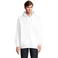 Sudadera con capucha y cremallera reciclada unisex Carter. Color blanco.