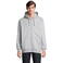 Sudadera con capucha y cremallera reciclada unisex Carter. Color gris mezcla.