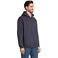 Sudadera con capucha y cremallera reciclada unisex Carter. Color azul profundo.