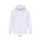 Sudadera con capucha y cremallera reciclada unisex Carter. Color blanco.