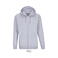 Sudadera con capucha y cremallera reciclada unisex Carter. Color gris mezcla.