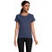 Camiseta sostenible mujer Crusader Women. Color azul denim.