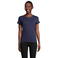 Camiseta sostenible mujer Crusader Women. Color azul profundo.