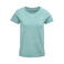 Camiseta sostenible mujer Crusader Women. Color verde jaspeado claro.