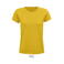 Camiseta sostenible mujer Crusader Women. Color amarillo.