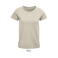 Camiseta sostenible mujer Crusader Women. Color beige matizado.