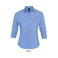Camisa manga 3/4 Easycare mujer Effect Women. Color azul cielo claro.