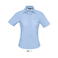 Camisa Oxford manga corta Easycare mujer Elite Women. Color azul cielo.