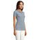 Polo cuello con rayas mujer Paname Women. Color jean claro jaspeado.