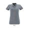 Polo cuello con rayas mujer Paname Women. Color jean claro jaspeado.